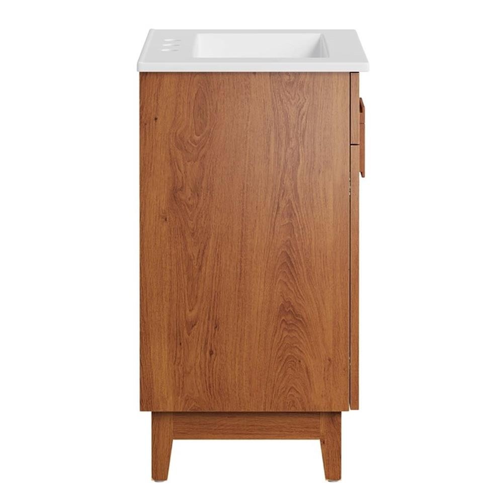 Pemberley Row Wood White/Walnut Bathroom Vanity Rectangular Hinged Doors 23″W…