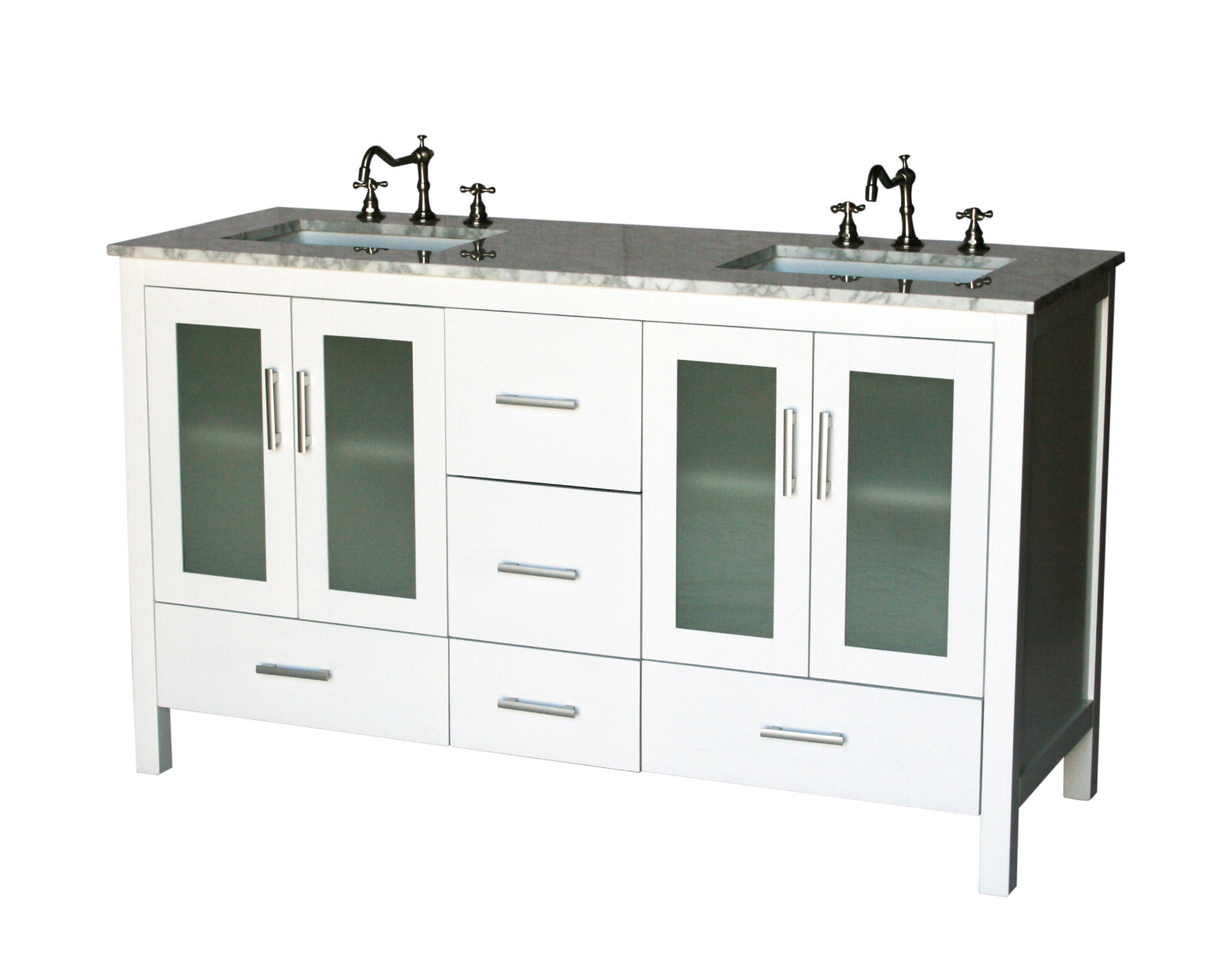 60-Inch Contemporary Style Double Sink Bathroom Vanity Model 2416-WK