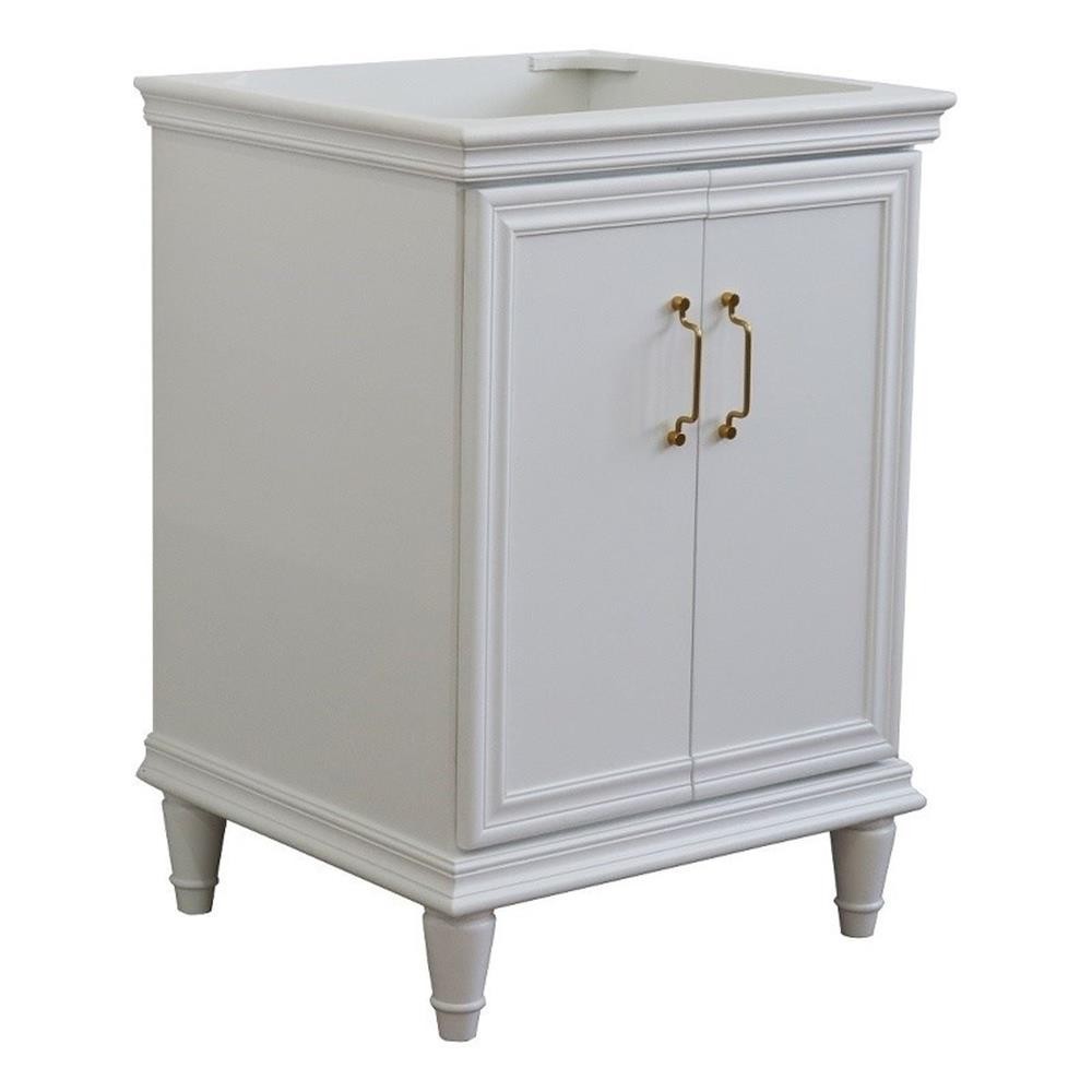 24 in. Single Wooden Vanity White Finish Cabinet Only