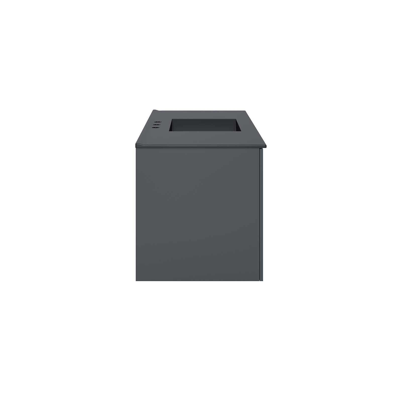 Modway Vitality 48″ Single Sink Wall-Mount Bathroom Vanity in Gray Black