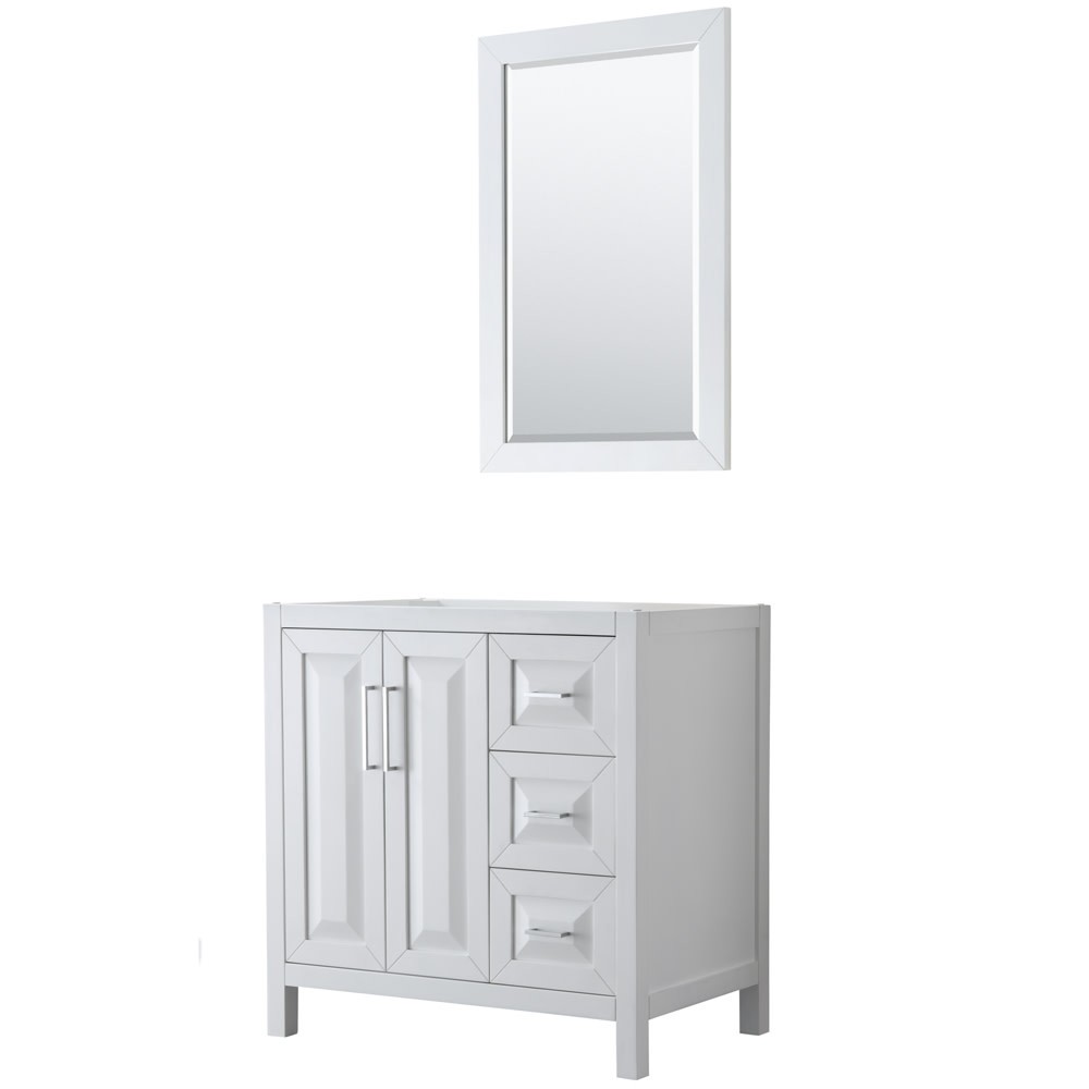 Wyndham Collection WCV252536SCXSXXM24 Daria 35″ Single – White / Polished Chrome