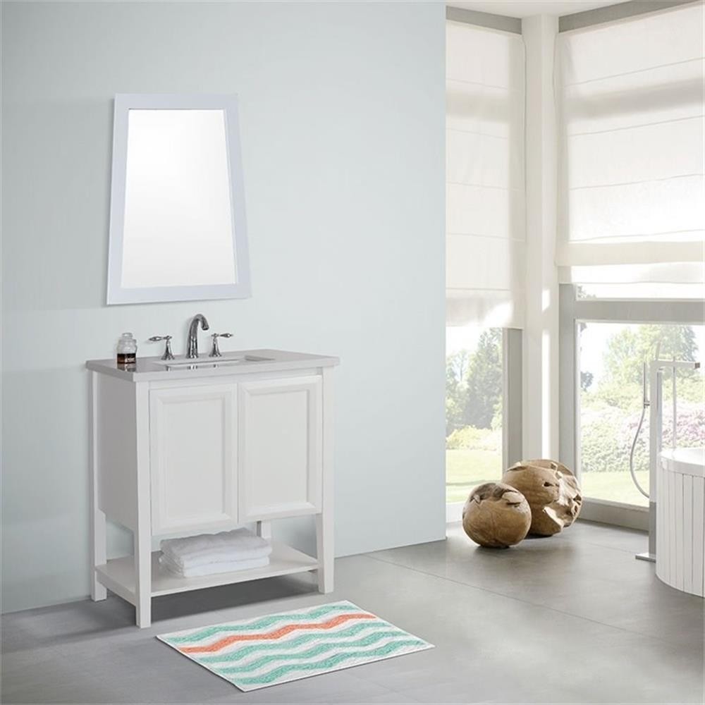 31″ 2-Door Transitional Single Sink Solid Wood Vanity in White