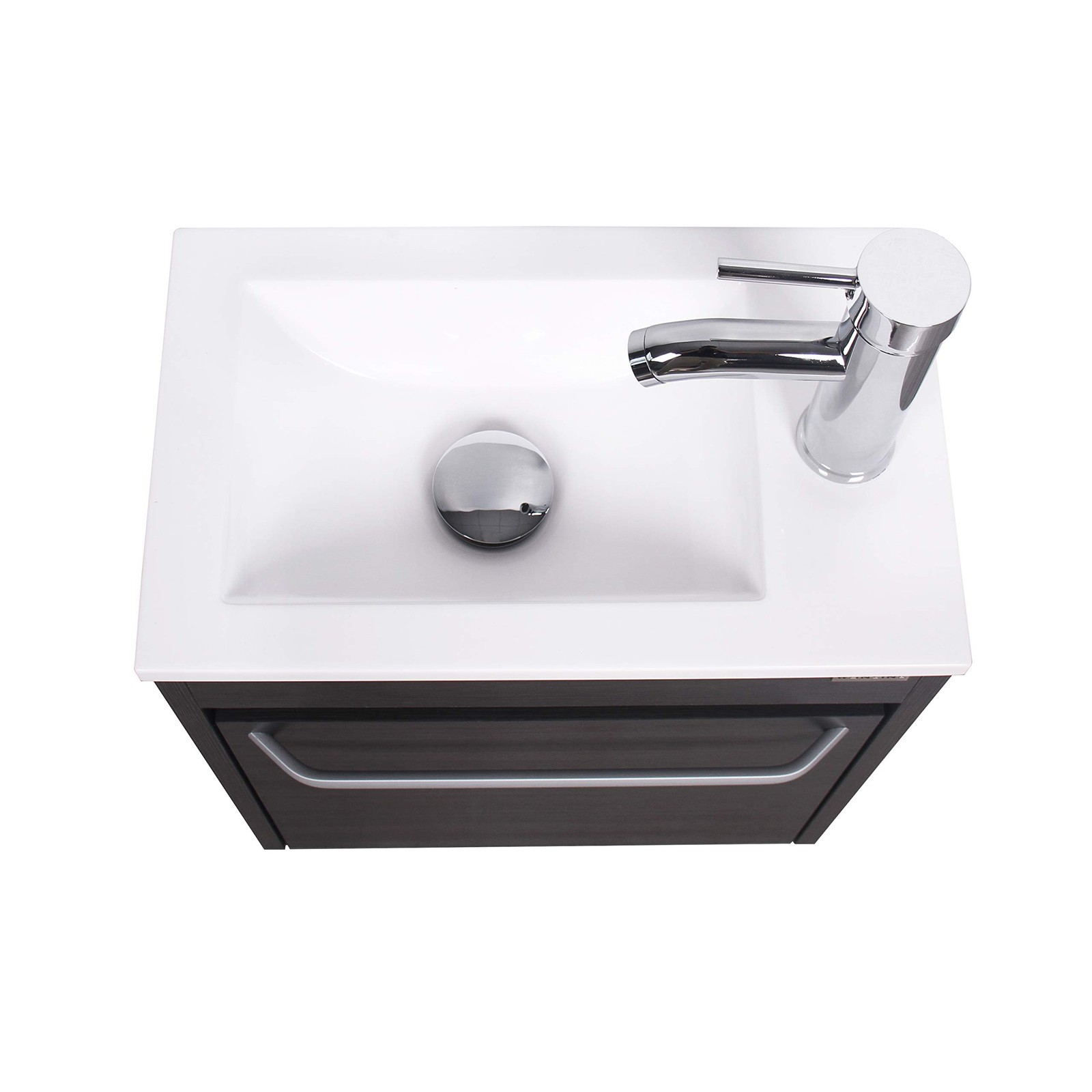 wonline 16” Bathroom Vanity Sink Combo for Small Space Black Wall Mounted Cabine