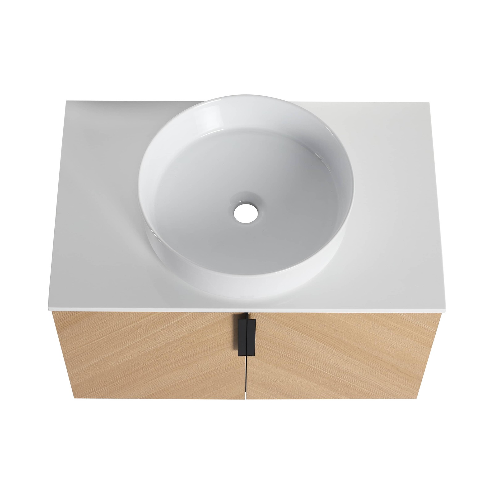 Bathroom Vanity w/Ceramic Sink, Wall-Mounted Storage Cabinet w/Soft Close Door