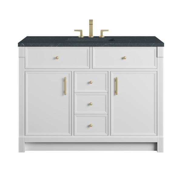 48″ James Martin Bellshire 660-V48-BW-3CSP Vanity Cabinet Charcoal Soapstone Top