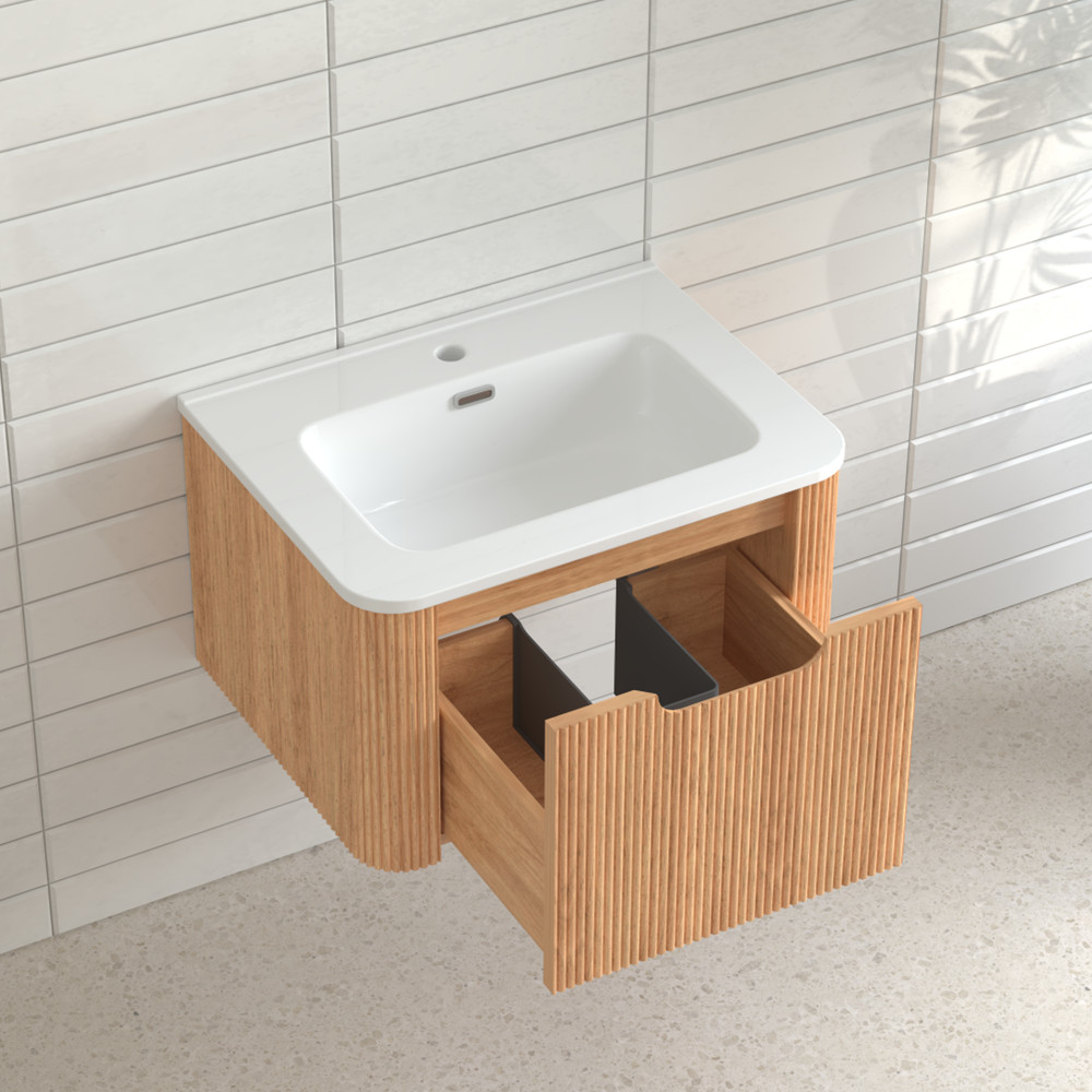 24″ 30″ Floating Vanity Cabinet with Sink, Wall Mounted Bathroom Vanity, Drawer