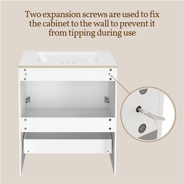 Modern Freestanding Bathroom Vanity with Undermount Ceramic Sink and Drawer