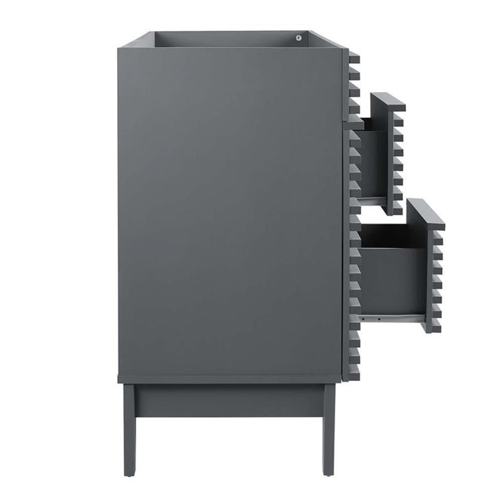 Modway Render 47″ MDF and Particleboard Bathroom Vanity Cabinet in Gray