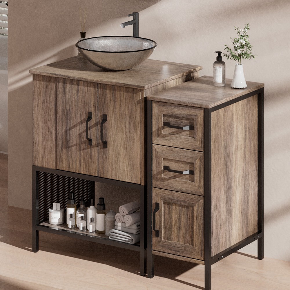36″ Small Bathroom Vanity Sink Combo for Small Space Freestanding Cabinet Set