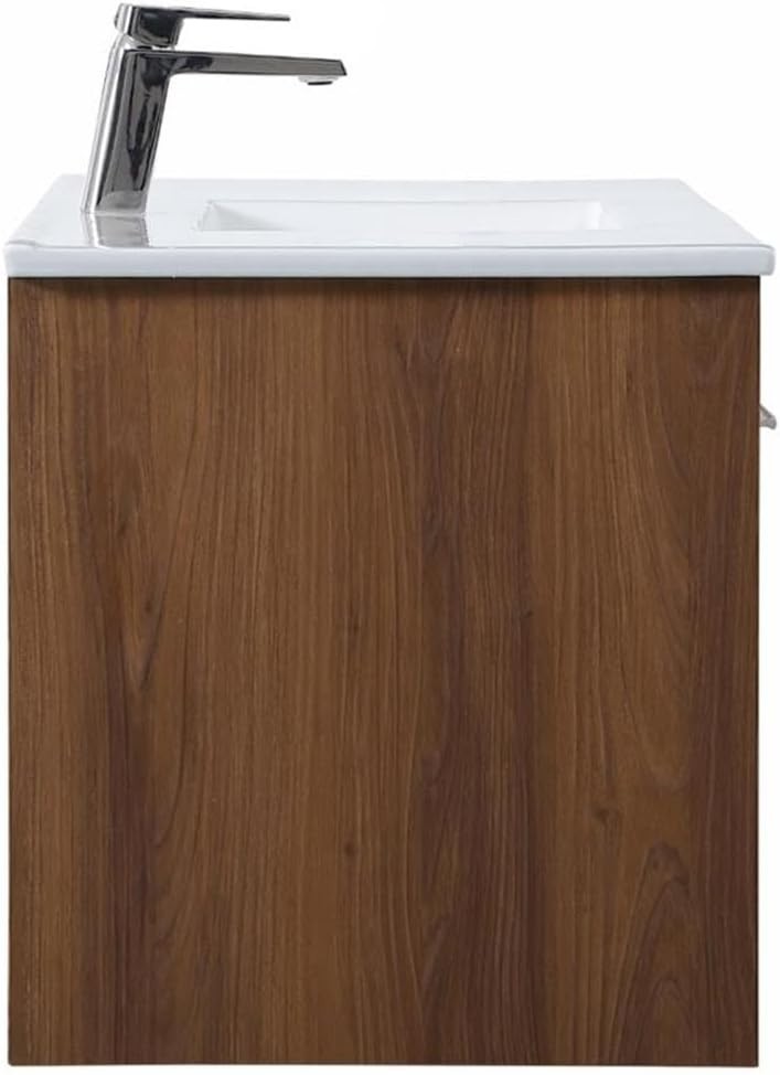 Elegant Lighting 40 inch Single Bathroom Floating Vanity in Walnut Brown