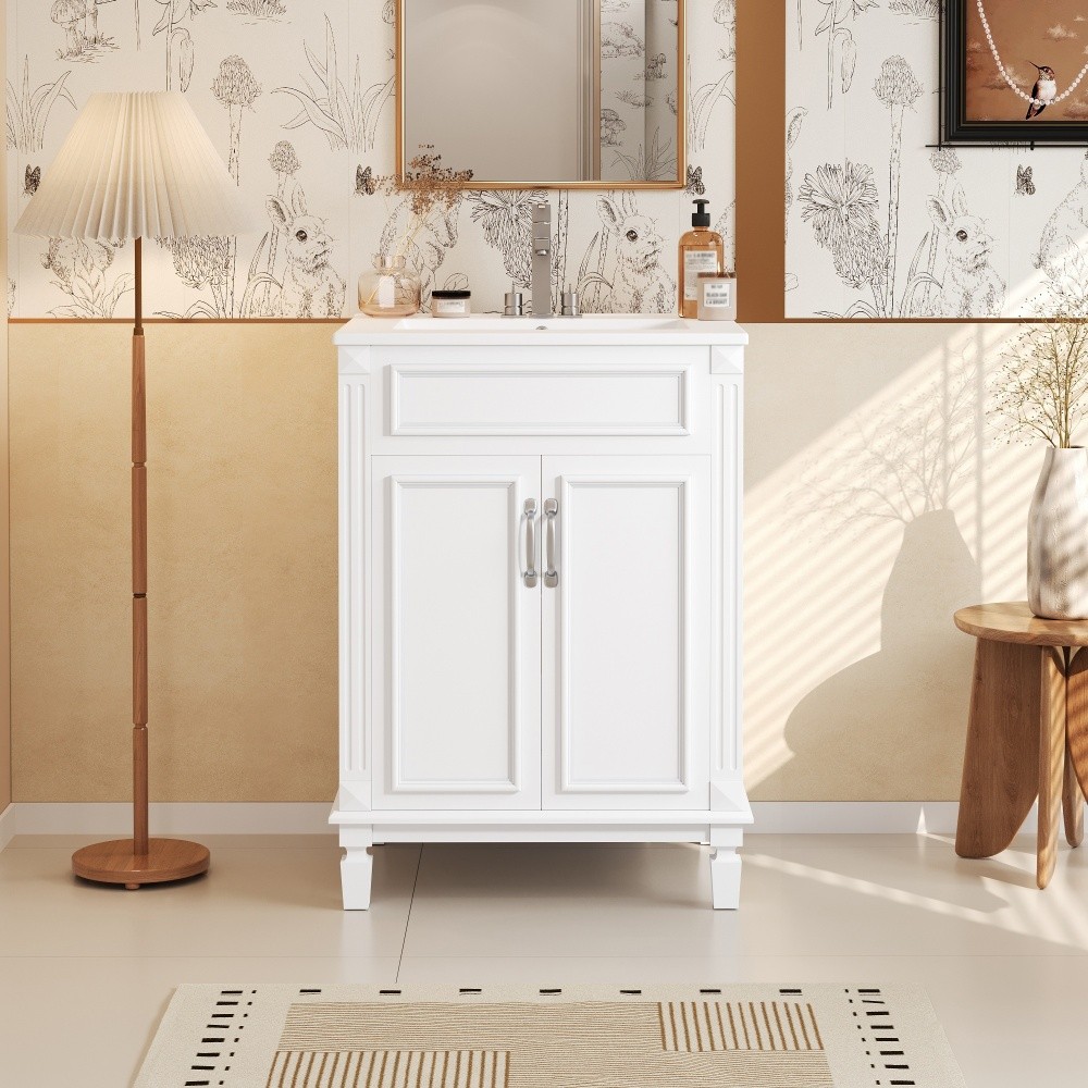 Bathroom Vanity W Top Sink 2 Soft Closing Doors Adjustable Shelf
