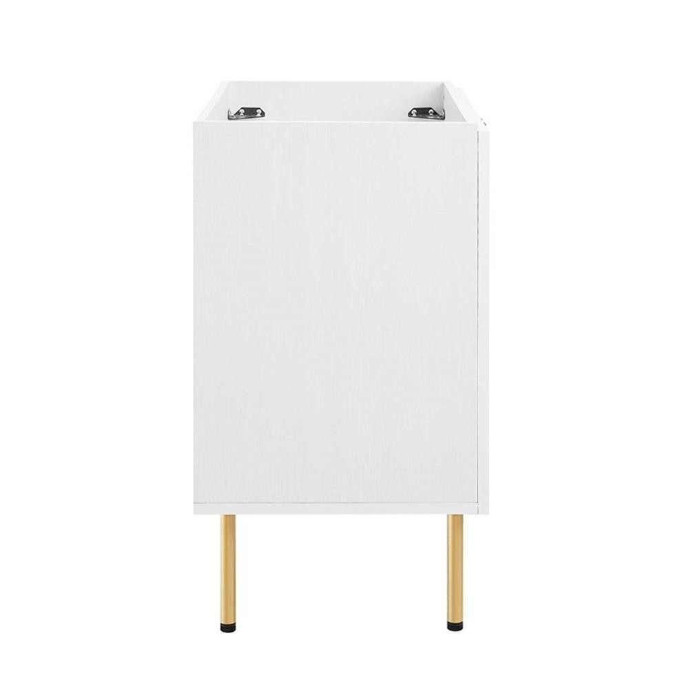 Modway Chaucer 30″ Wood & Rattan Bathroom Vanity Cabinet in White