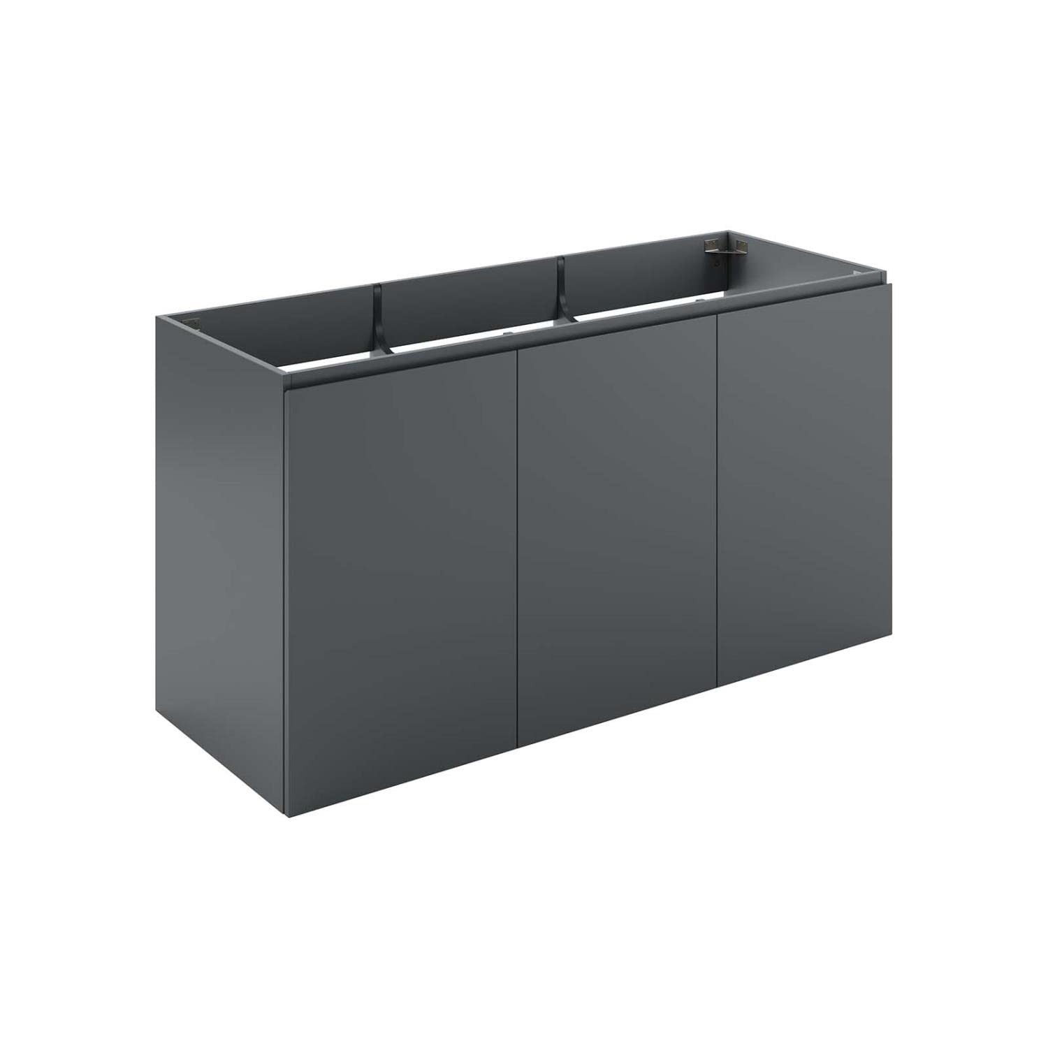 Modway Vitality 47″ Particleboard Melamine Wall-Mount Bathroom Vanity in Gray