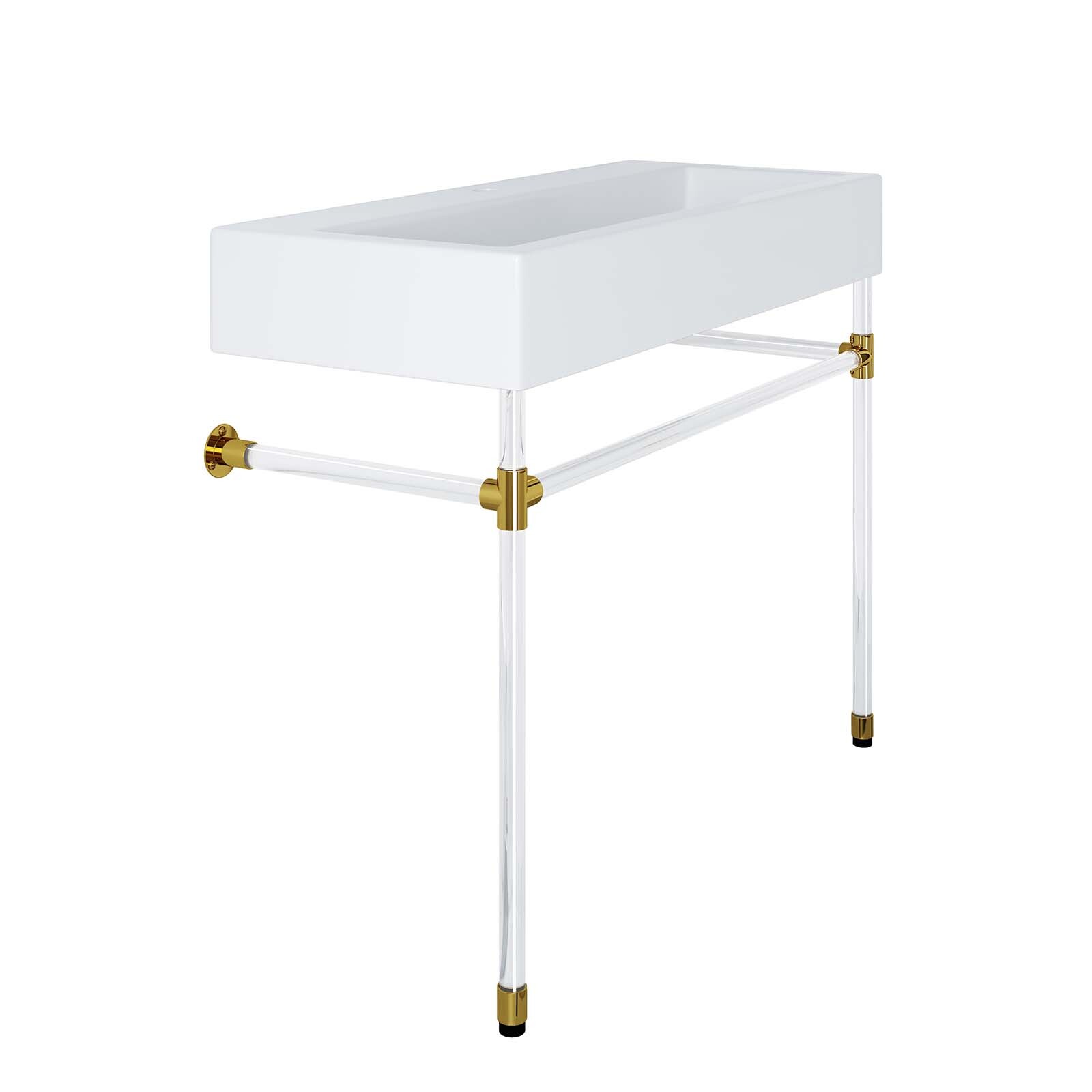 Modway Redeem 40″ Wall-Mount Acrylic Bathroom Vanity