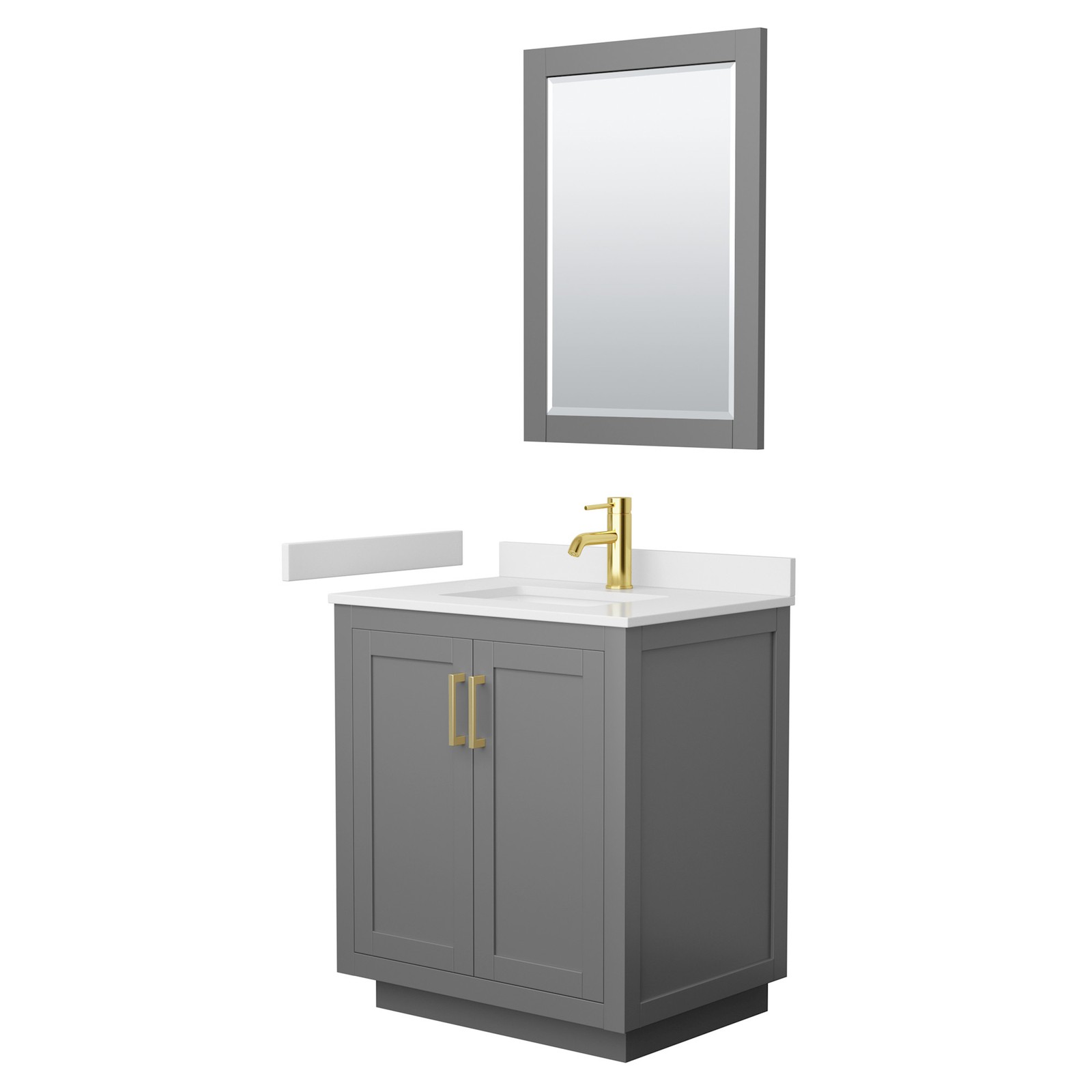 Wyndham Collection WCF2929-30S-VCA-M24 Miranda 30″ – Dark Gray / White Cultured