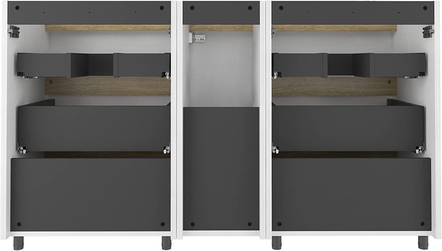 Randalco Memphis 60″ Vanity Base Cabinet | Roucke White Wood | 60 X 35 X 21,5 in