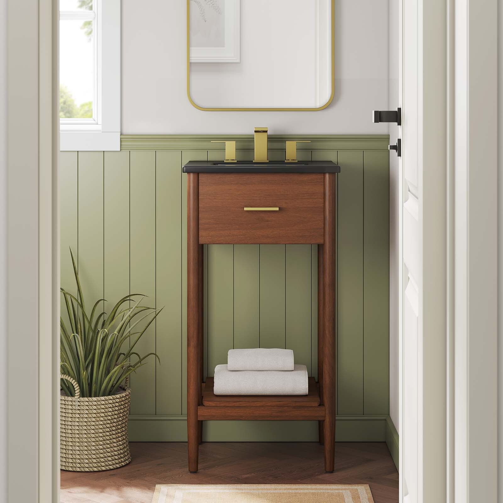 Zaire 18″ Bathroom Vanity in Walnut Black