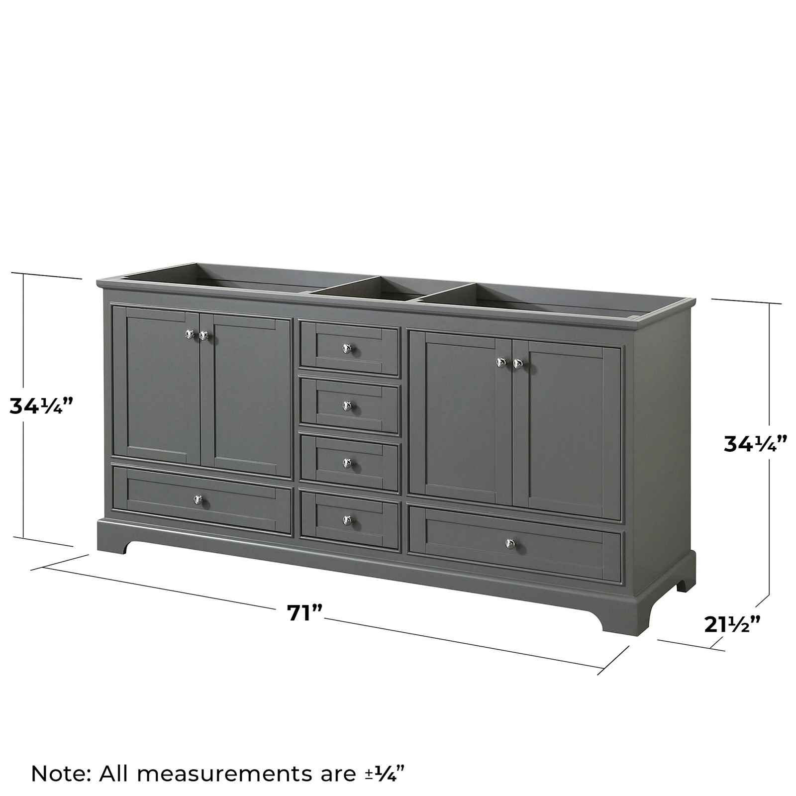 Wyndham Collection WCS202072DCXSXXMXX Deborah 71″ Double – Dark Gray / Matte