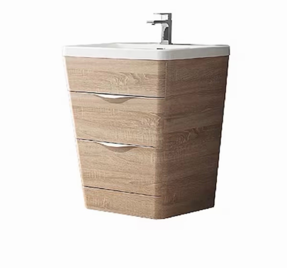 Fresca Milano Single Sink Bathroom Vanity White Oak 25.5″ Freestanding, 2 Soft …