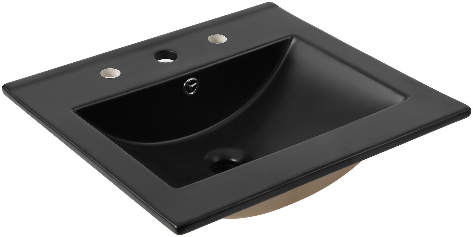 JONATHAN Y Lighting SNK1000 Ancillary 20″ Ceramic Vanity Top – Black