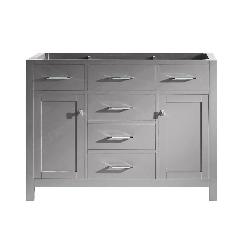 Brand New Virtu USA Caroline 48 Inch Vanity, Cashmere Grey w/Carrera Marble Top