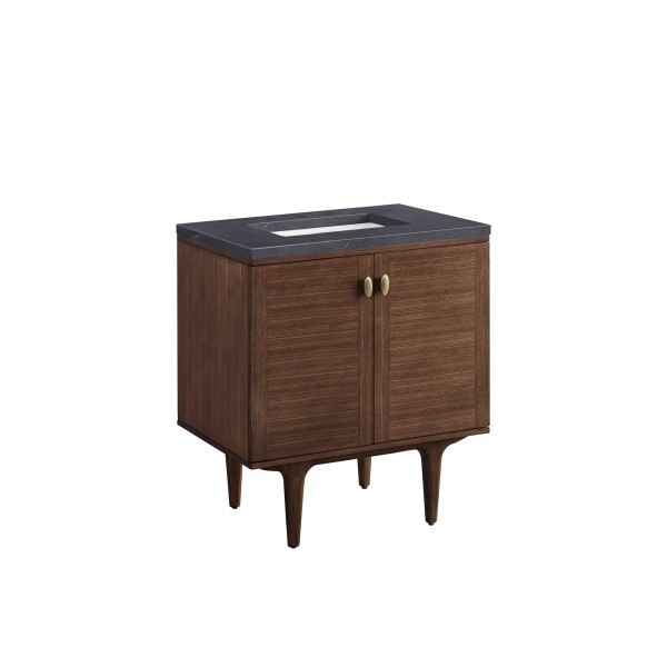 30″ James Martin Amberly 670-V30-WLT-3CSP Vanity Cabinet Charcoal Soapstone Top