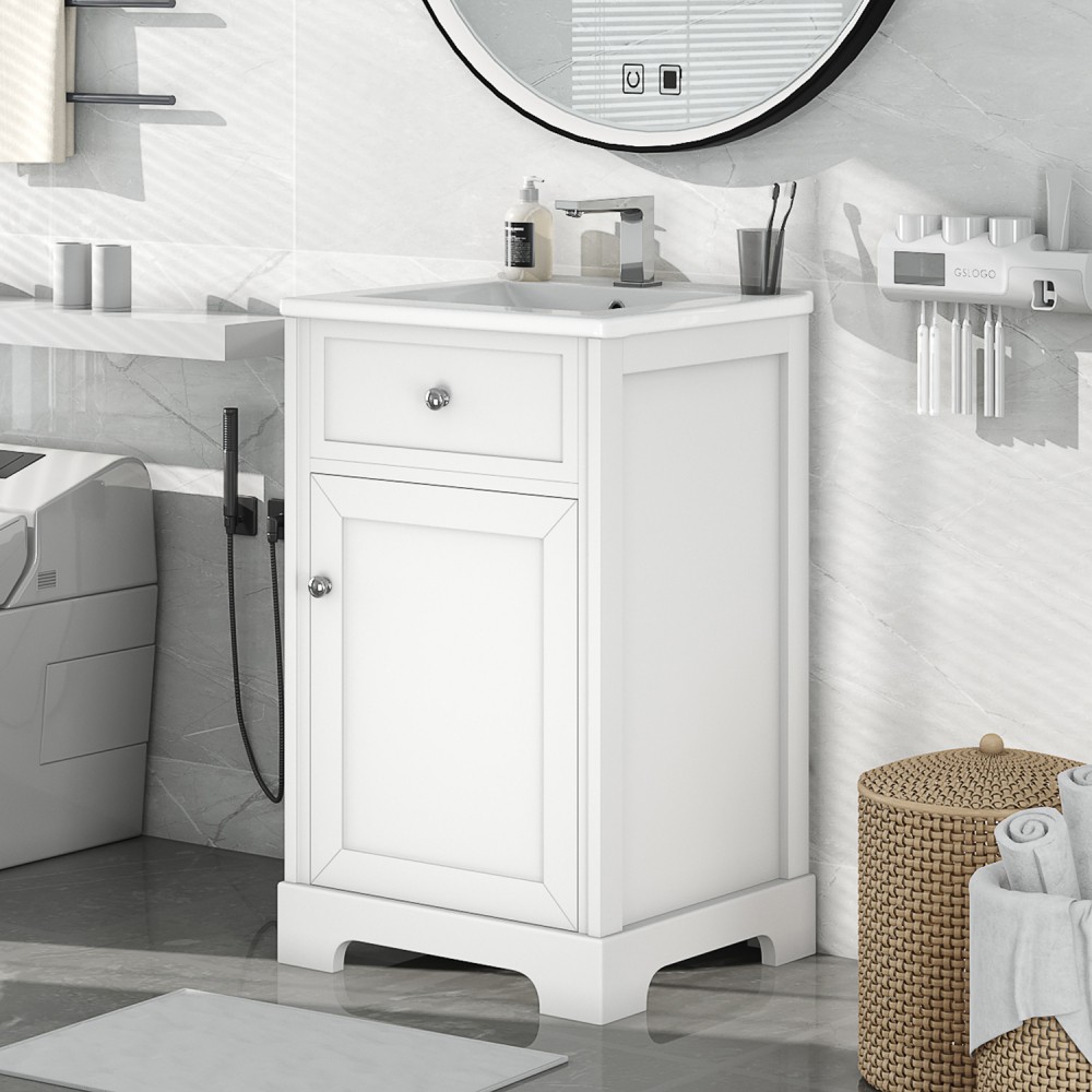 Bathroom Vanity W Sink Bathroom Cabinet W Soft Closing Door Storage Rack