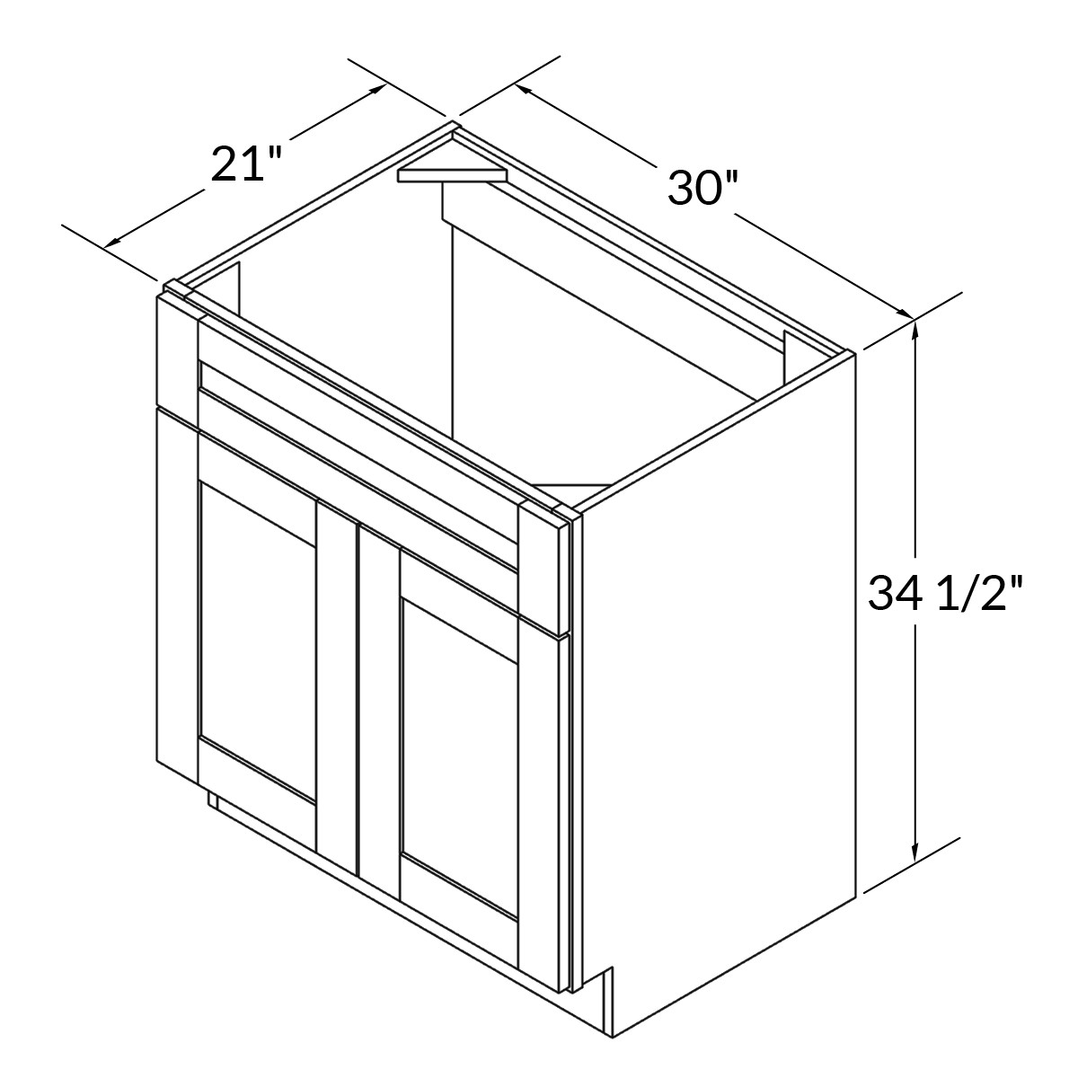 30″ Bathroom Vanity Sink Base Cabinet Shaker Toffee