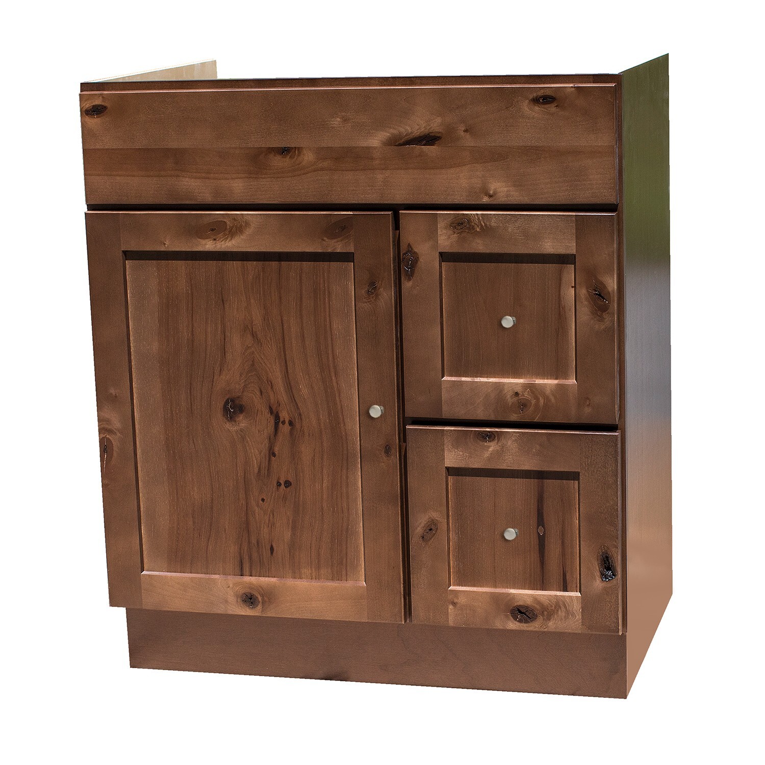 Rustic Walnut Shaker Style 30″ x 21″ vanity cabinet