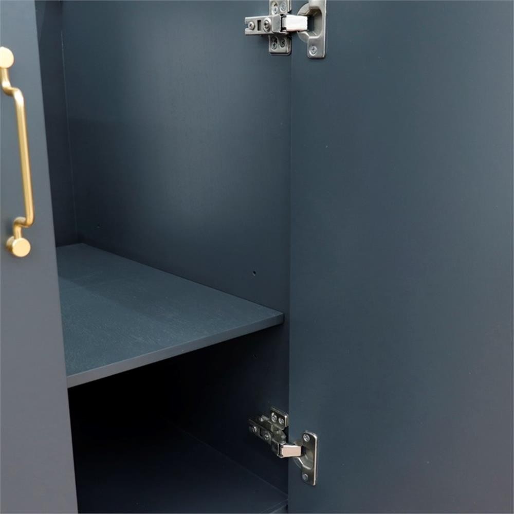37 in. Single Vanity Dark Gray Gray Granite Rectangle Right Door.Right Sink