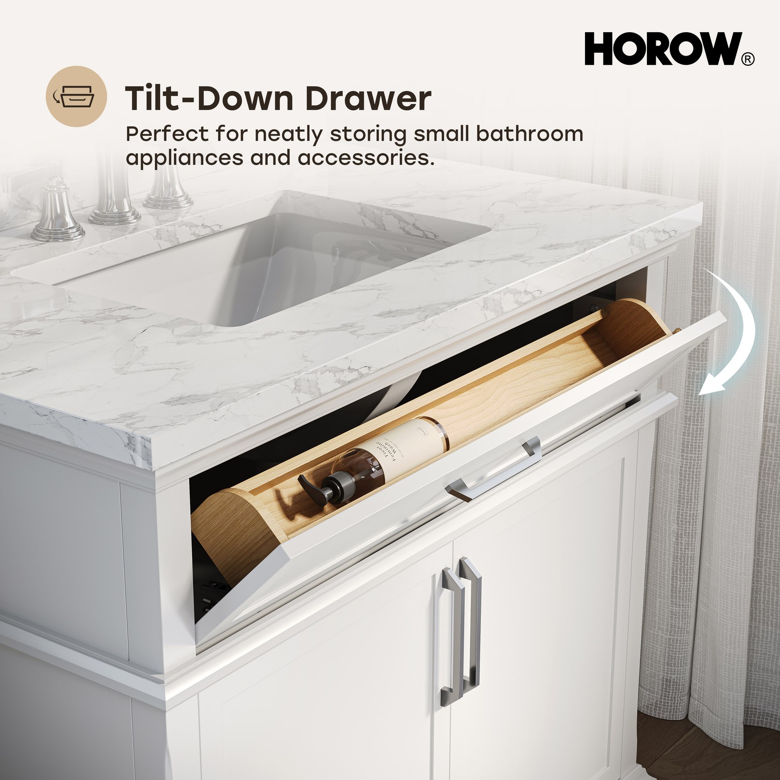 HOROW 36 Inch Bathroom Vanity with Sink, Free Standing Single Basin Vanity Set