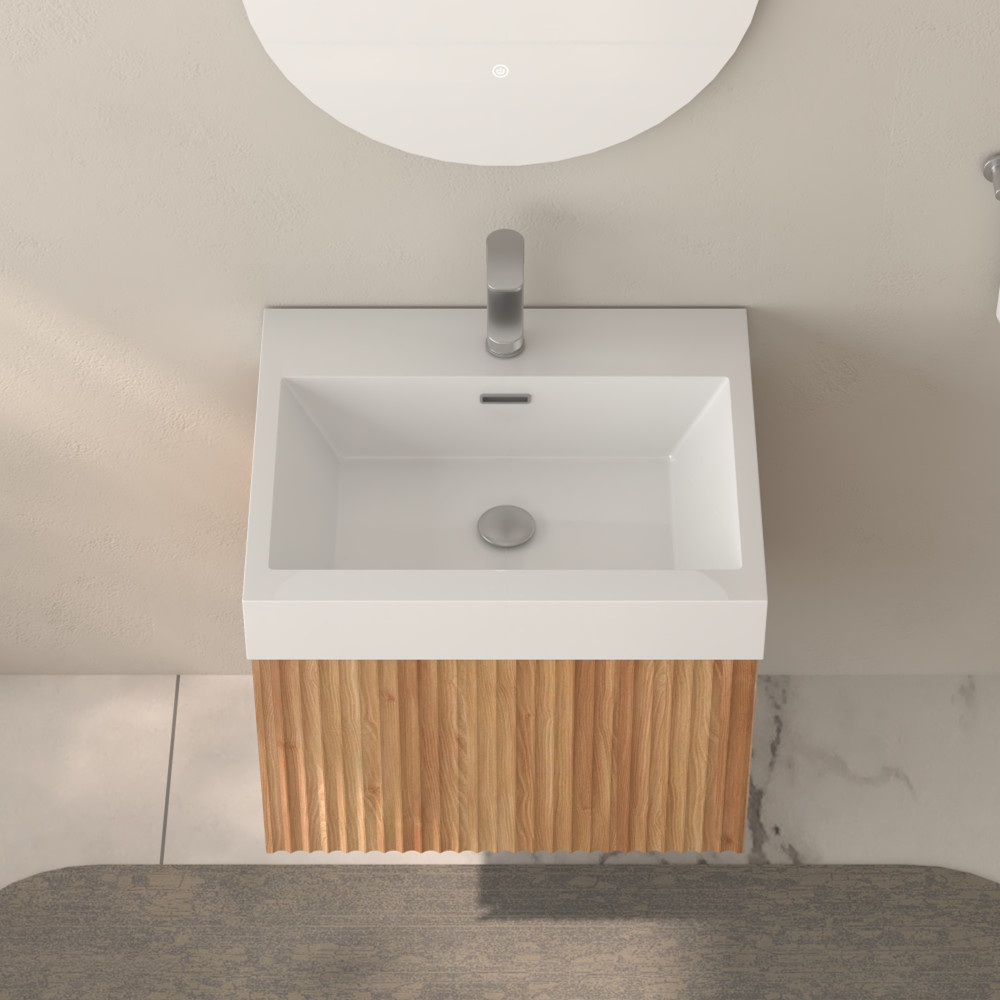 24″ 30″Wall Mounted Bathroom Vanity with Sink, Floating Vanity Cabinet, Drawer