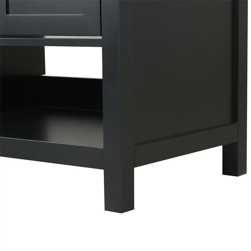 36″ Black Bathroom Vanity with Sink Top,Vanity Cabinet with 2 Doors & 2 Drawers