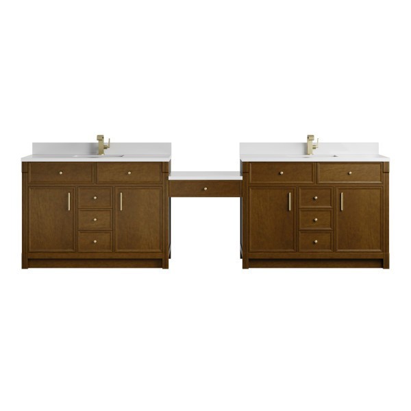 120″James Martin Bellshire 660-VMC120-HNO-1WZ Dual Vanity Cabinet White Zeus Top