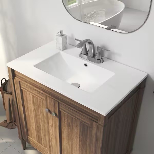 Eridanus Tucson 30in Vitreous China Single Sink Bathroom Vanity Top in White