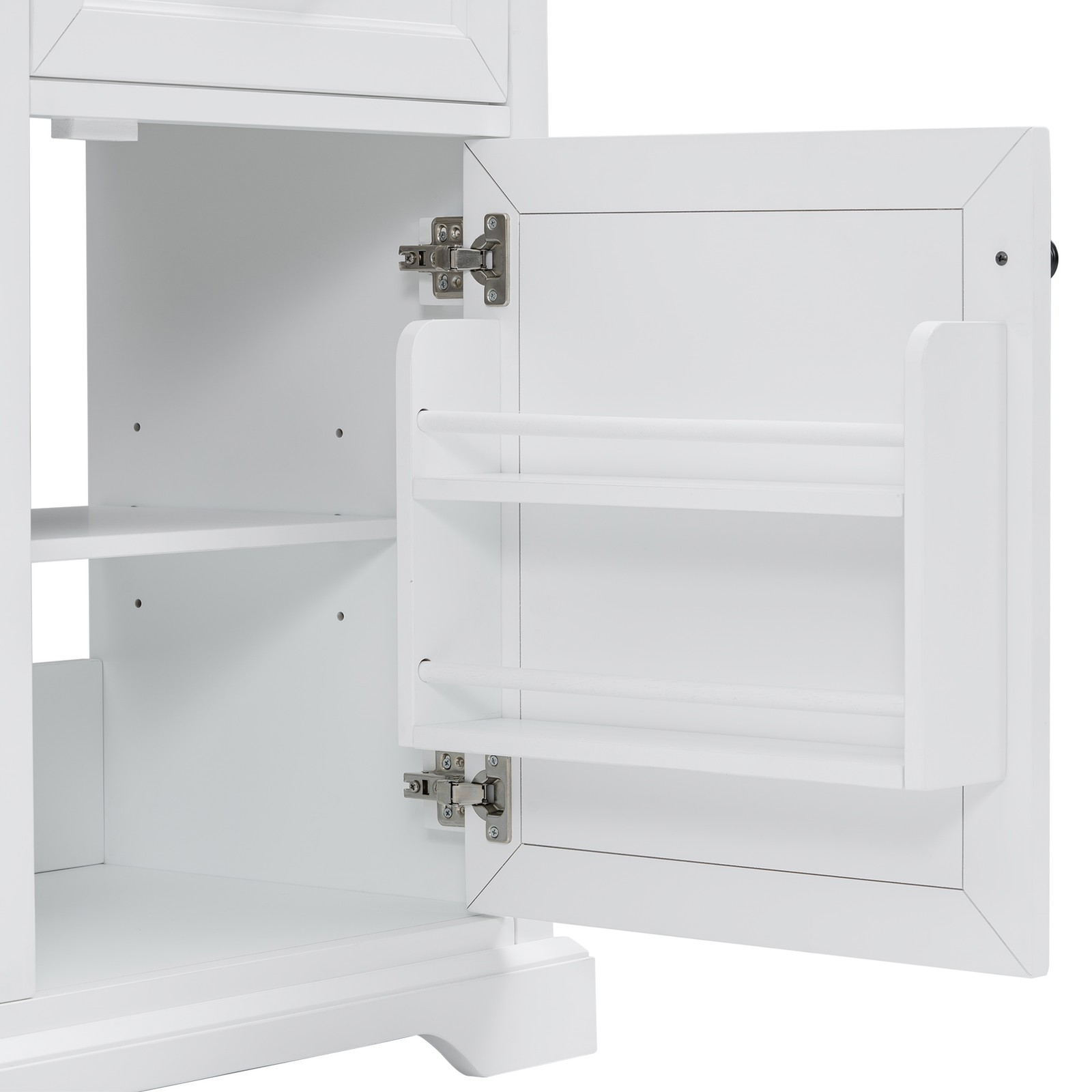 36″ Bathroom Vanity with Ceramic Sink Top, 4 Drawers & 1 Soft-Close Door