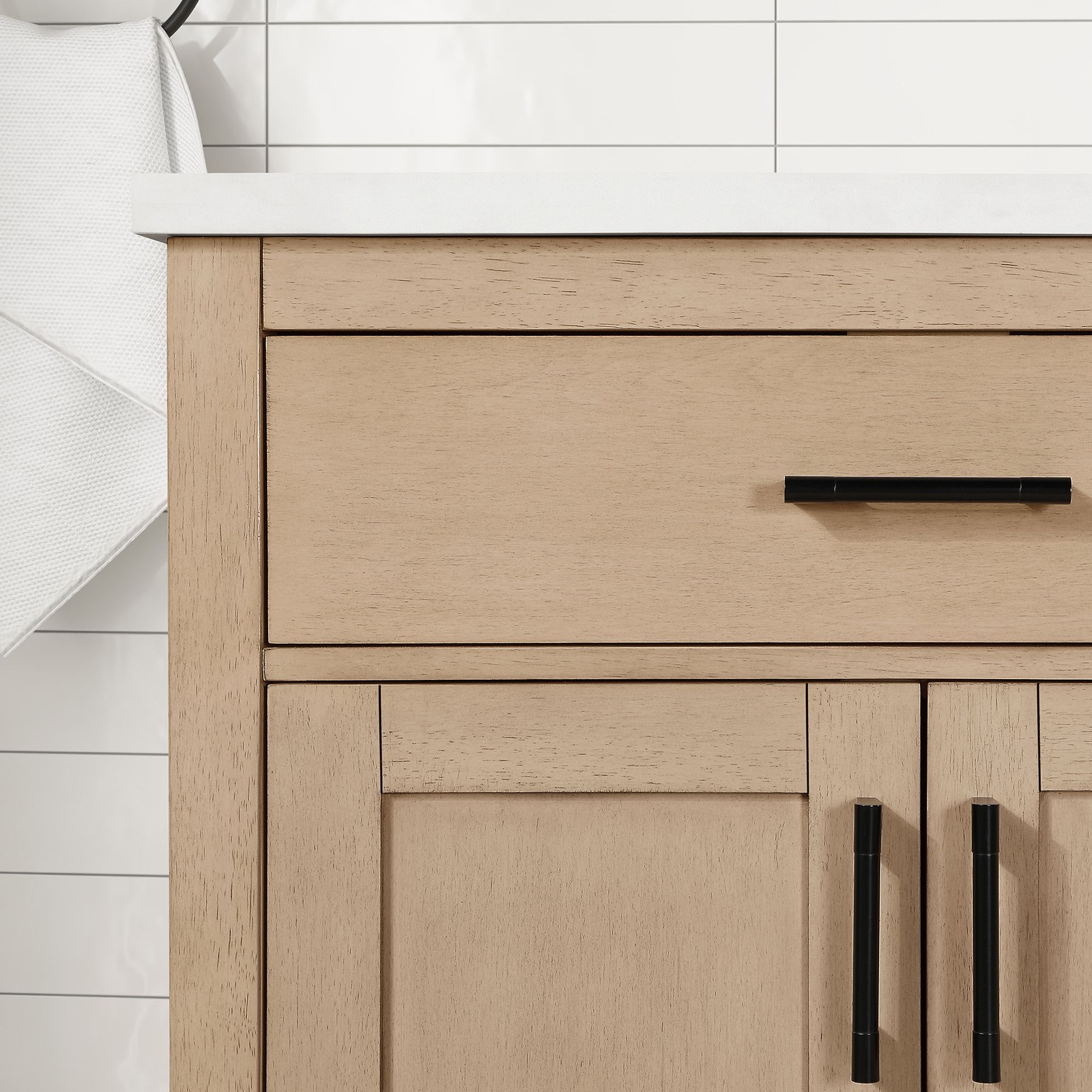 Bailey 30″ Bathroom Vanity in Sahara Birch with White Countertop