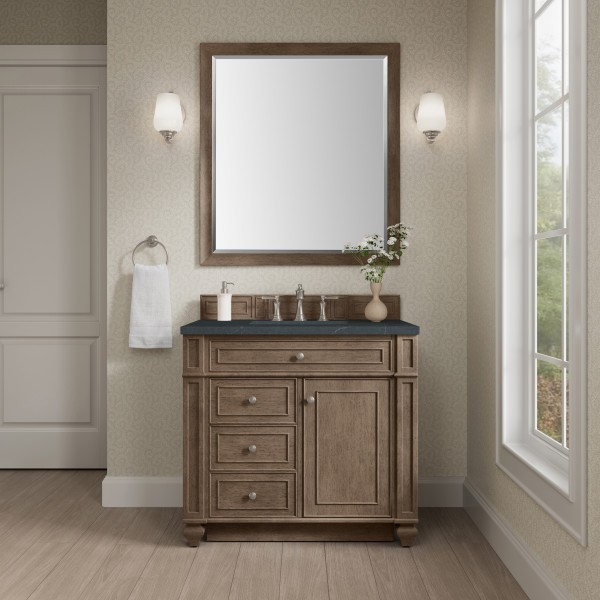 36″ James Martin Bristol 157-V36-WW-3CSP Vanity Cabinet Charcoal Soapstone Top