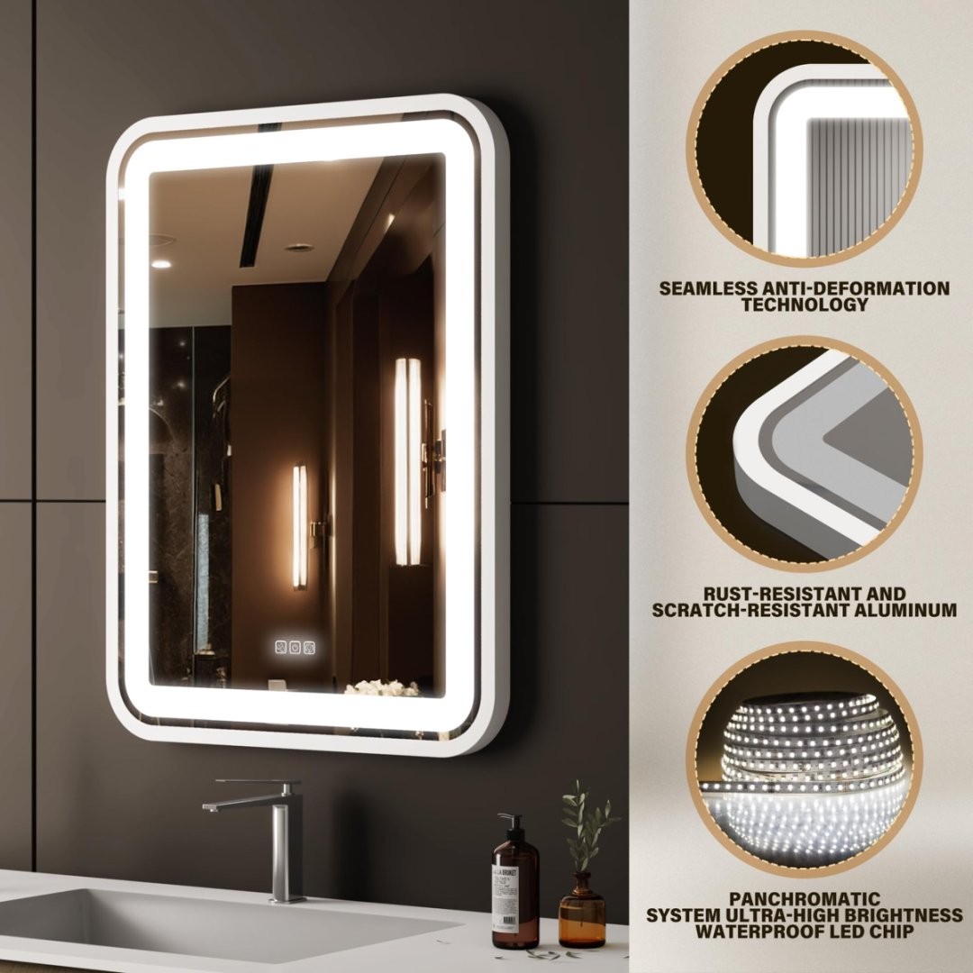 Smart Bathroom Vanity Mirror With LED Light For Wall