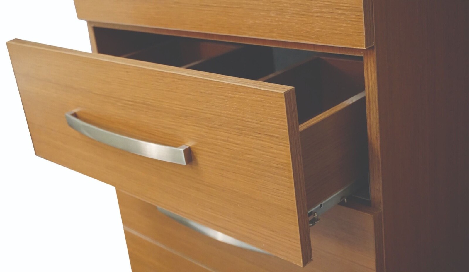 24″ W x 18″ D x 33″ H Geneva Vanity In Light Walnut Color w/White Ceramic Top