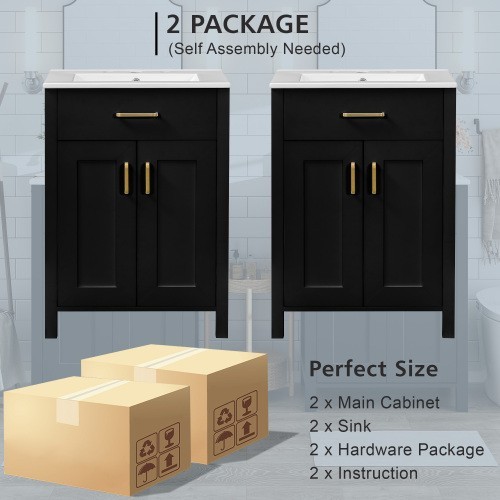 Ample Storage Bathroom Sink Vanity Solid Wood Frame 48 inch Vanity Bathroom