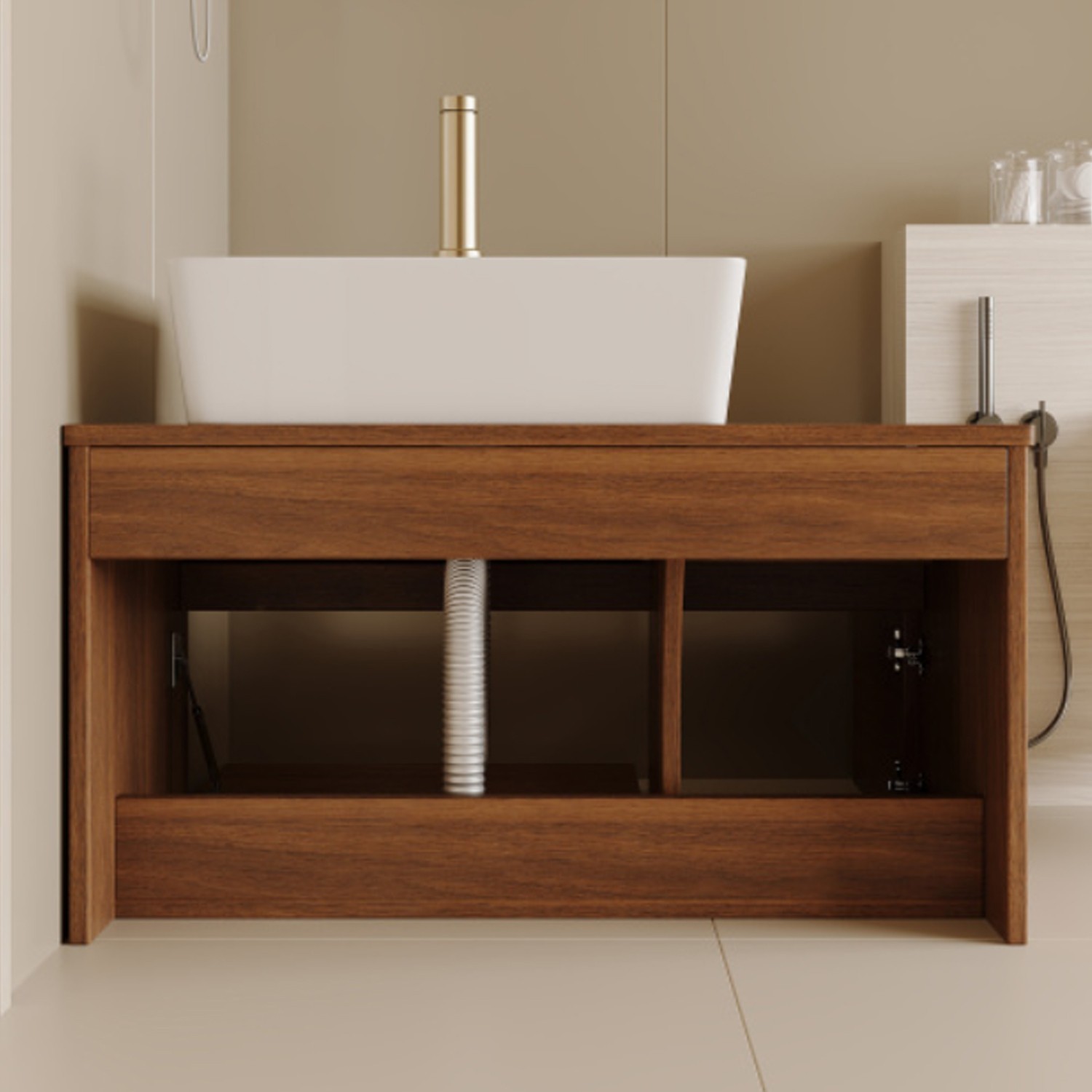 White Solid Wood Floating Bathroom Vanity 31.5”Wx 20.9”H Bathroom Sink Cabinet