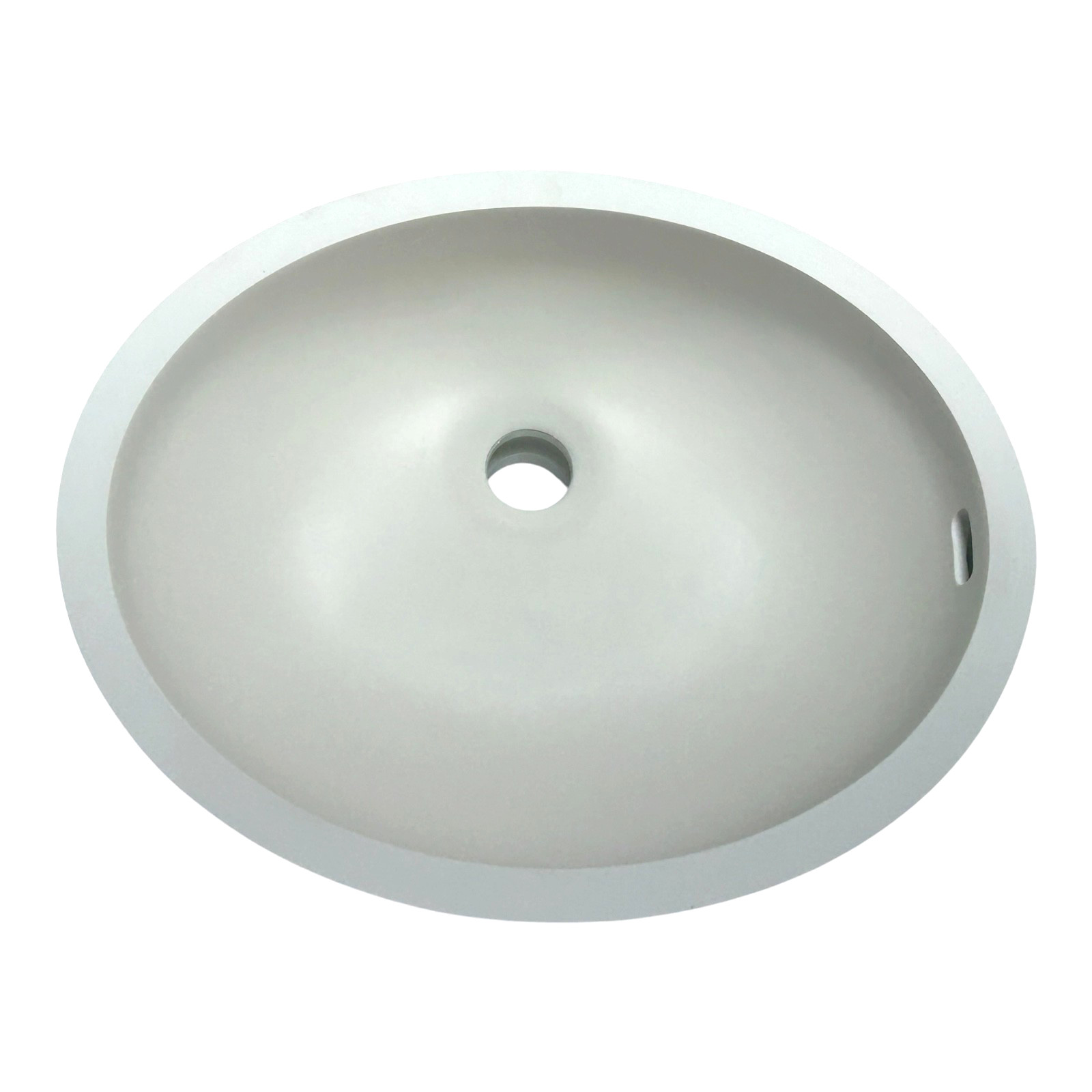 Wilsonart Oval Vanity Undermount Solid Surface Sink BV1512 Cream with Overflow