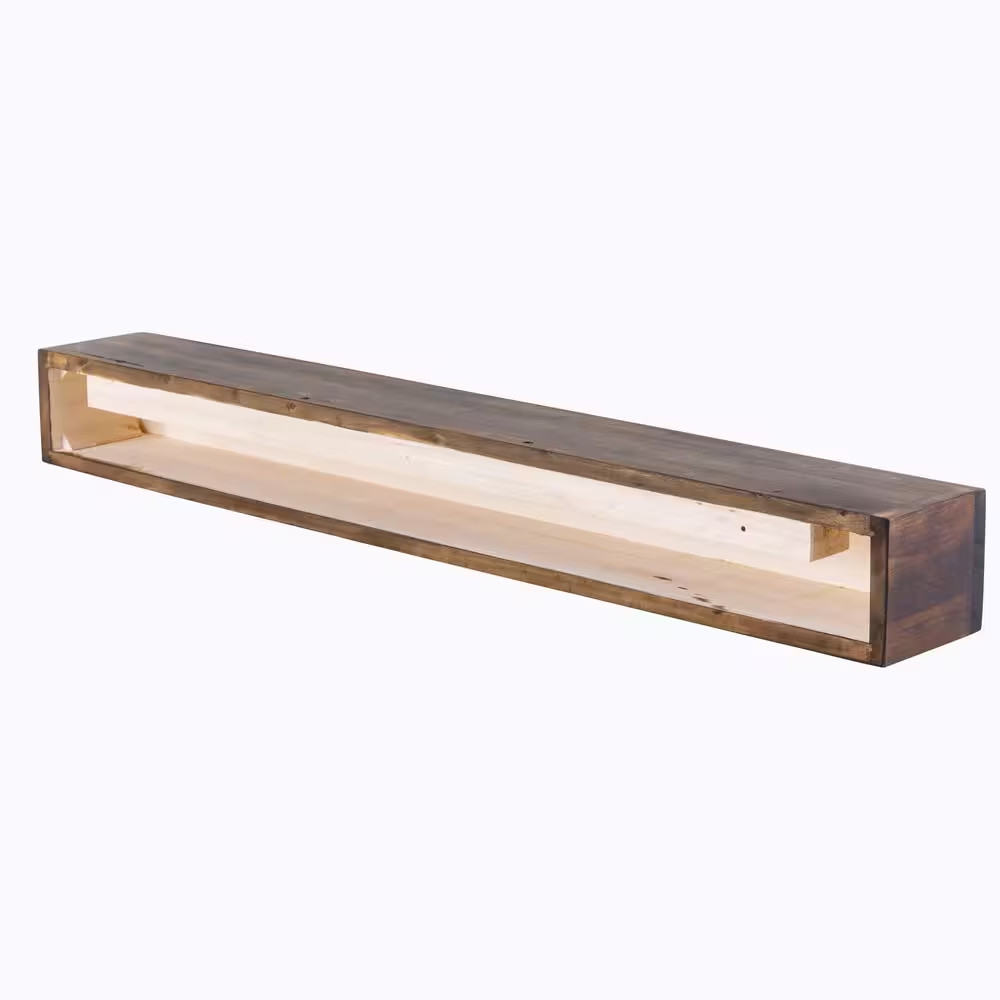 48 In. W X 5.5 In. H X 6.25 In. D Modern Farmhouse Dark Chocolate Cap-Shelf Mant