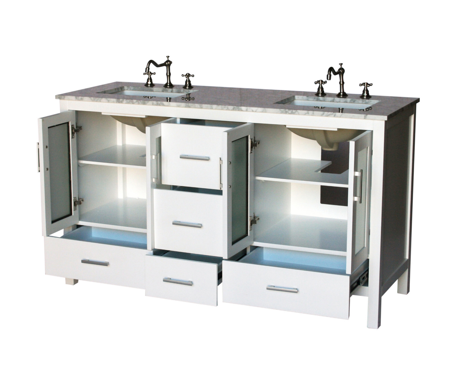 60-Inch Contemporary Style Double Sink Bathroom Vanity Model 2416-WK