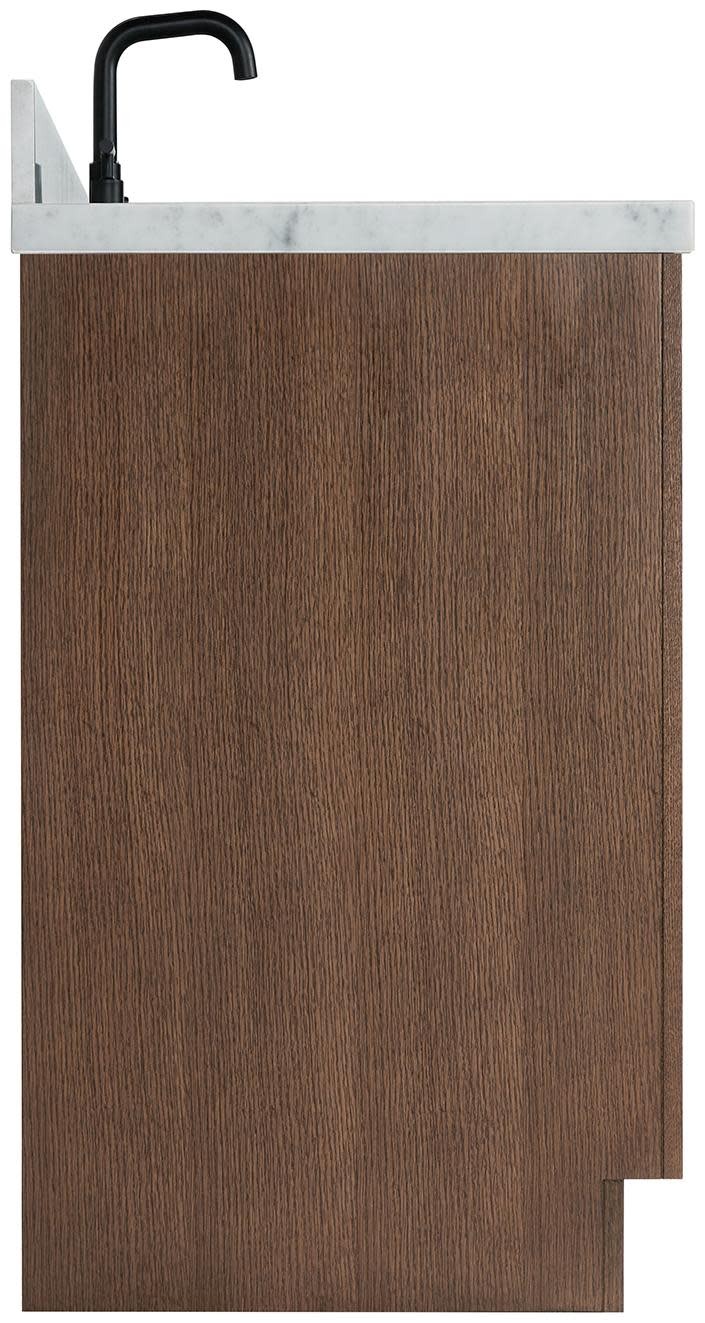 Ariel T049SCWOVO Hepburn 49″ – Brown Oak / Carrara White Marble / Satin Brass