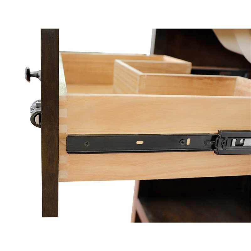 Plantation 31″ Solid Wood Rectangle Sink Vanity with White Carrara in Brown