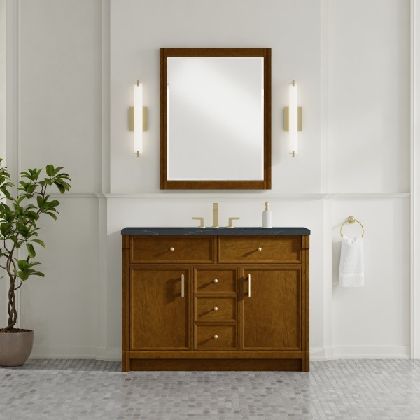 48″ James Martin Bellshire 660-V48-HNO-3CSP Vanity Cabinet Charcoal SoapstoneTop