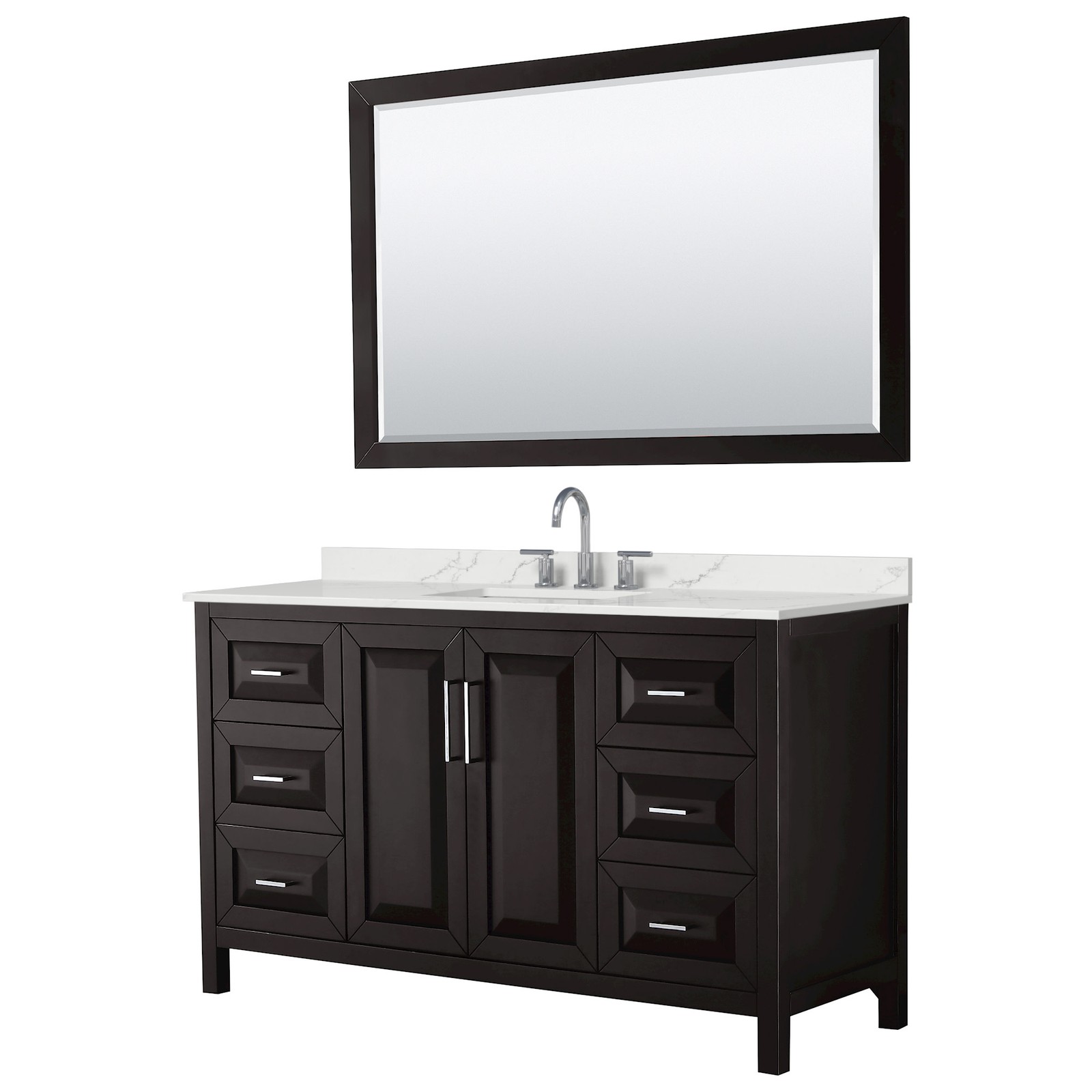 Wyndham Collection WCV252560S-QTZ-US3M58 Daria 60″ – Dark Espresso / Giotto