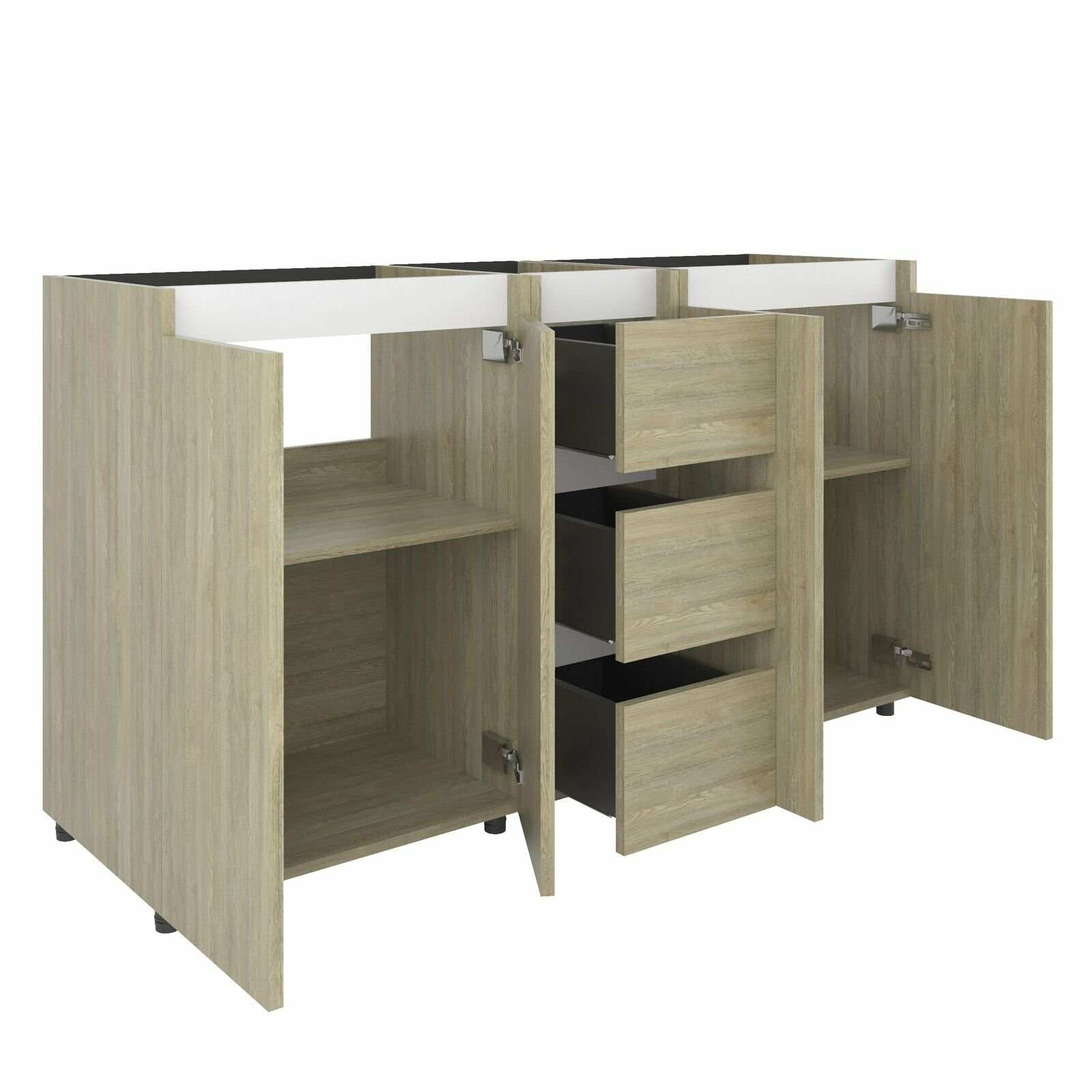 Tennesse 60″ Vanity Base Cabinet | Toasted Oak Wood | 60 X 33,5 X 21,5 In